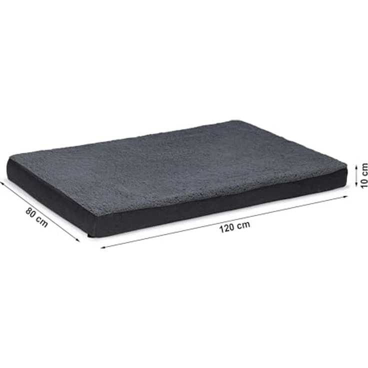 Beeztees Zira Orthopädisches Hundebett, Dunkelgrau, 120x80x10 cm mit Memory-Schaum Polsterung – Bild 2