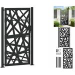 vidaXL Gartentor Schwarz 105x180 cm Stahl Lichtdesign Metall Abschließbar