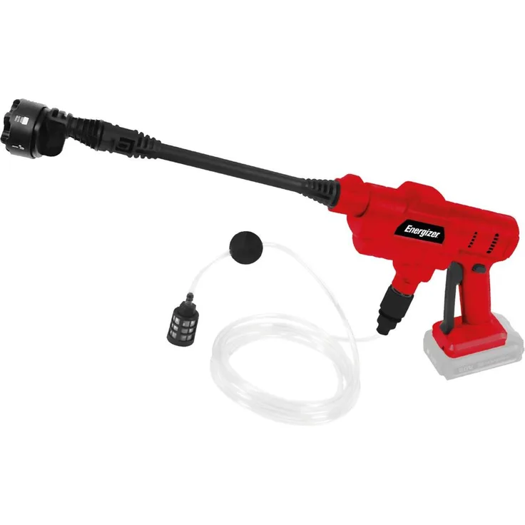 Energizer 20V Akku Hochdruckreiniger, 6-in-1 Düse, 25 bar, 198 l/h, kabellos, leicht und kompakt