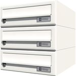 Junie, Briefkasten, JU Hausbrieffachanlage 3-teilig, 300 x 330 x 380 mm, Stahl weiß RAL 9016