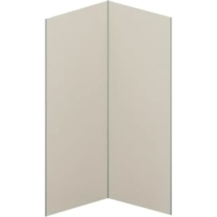 Vente-unique Itziar Wandpaneele für Dusche, Elfenbeinfarben, 2er-Set 90x210 cm mit Aluminiumprofilen – Bild 2