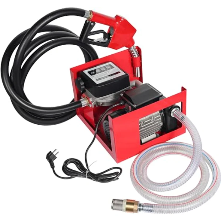 WilTec - Bio Dieselpumpe Heizölpumpe selbstansaugend 230V-750W 80l-min automatische Pistole Umfüllpumpe – Bild 2