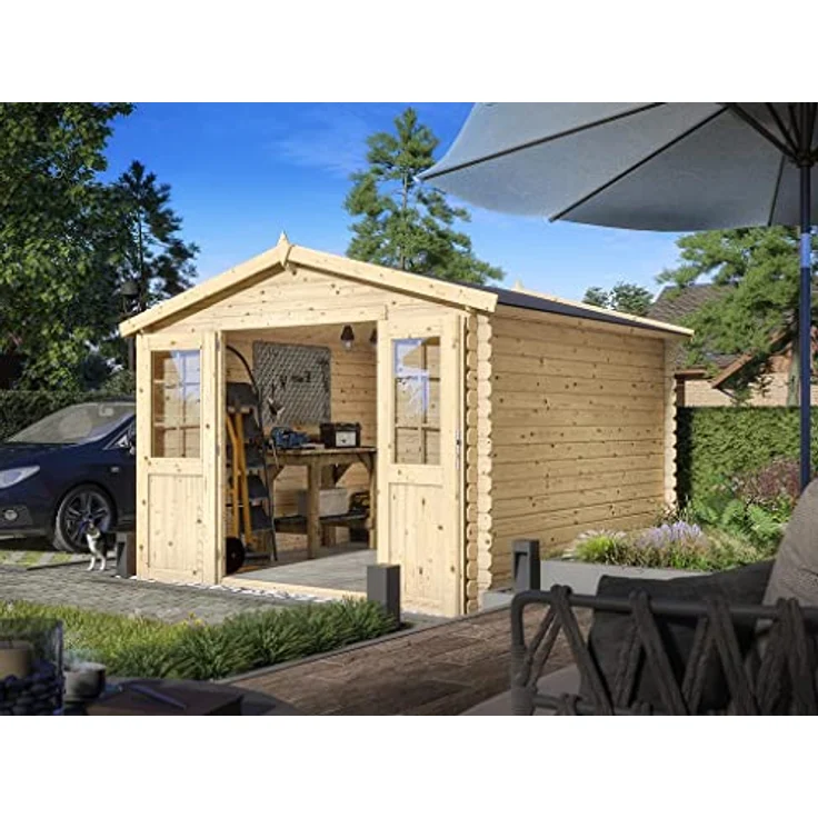 Woodtex Gartenhaus CA2875, 28 mm Massivholz-Gerätehaus mit Fußboden, wetterfest, BxT: 310x298 cm – Bild 8