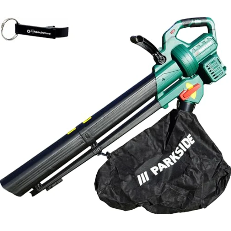 Parkside Akku-Laubsauger 40V PLSBA 40, 3-in-1 Funktion, 6-stufige Drehzahlregulierung, 40-Liter-Fangsack, 570 m³/h Saugleistung, 210 km/h Blasgeschwindigkeit, Lithium-Ionen-Akku, ergonomischer Griff, rutschhemmend (blau) – Bild 5