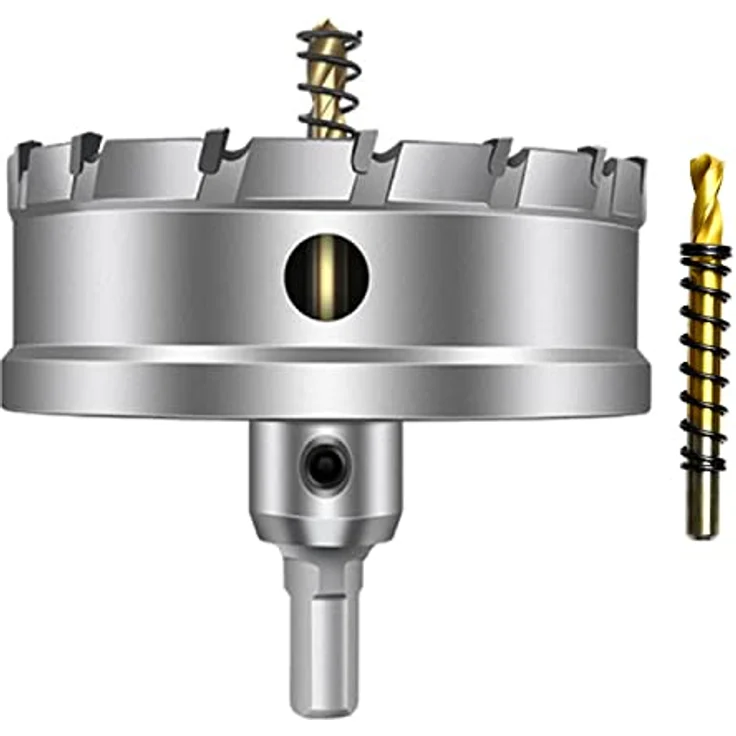 ASNOMY 120mm TCT Lochsäge Hartmetall-Bohrer, vielseitig einsetzbar für Edelstahl, Eisen, Holz und Kunststoff, Schnitttiefe 25mm, Schaftdurchmesser 12mm – Bild 1