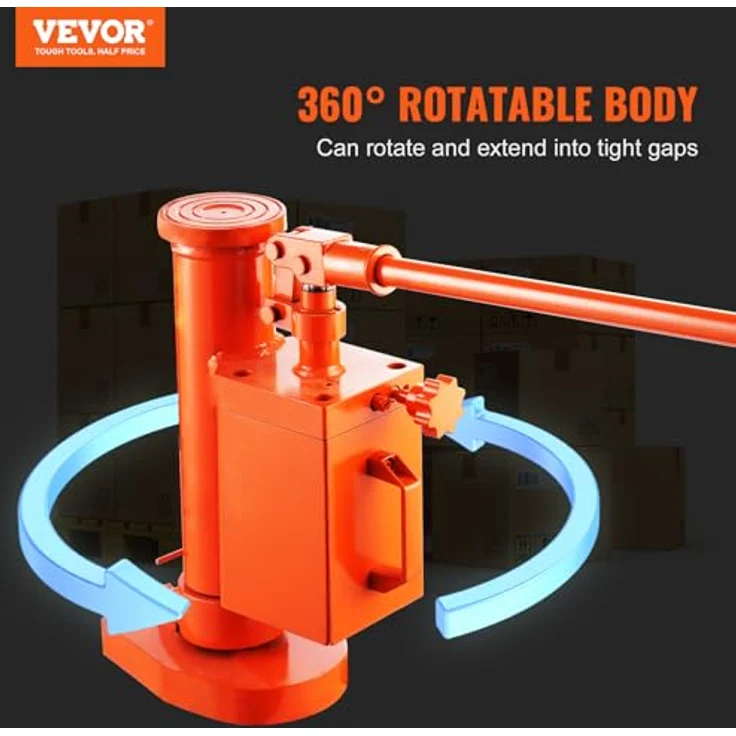 VEVOR Hydraulischer Wagenheber, 5 t / 10 t Hebebühne, 25-230 mm Zehenhöhe, 370-570 mm Spitzenhöhe, 360° drehbar, für Maschinen, Industrie – Bild 2