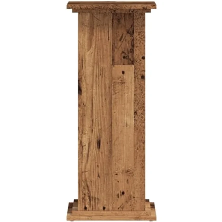 vidaXL Pflanzenständer Altholz-Optik, 33x33x80 cm, stabiler Holzwerkstoff mit großer Oberfläche, max. Belastbarkeit 60 kg – Bild 4