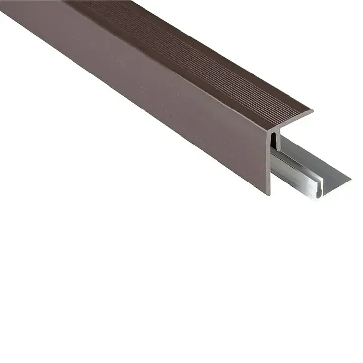 Kovalex Seitenabschlussprofil WPC, Aluminiumprofil für WPC-Terrassendielen, schokobraun, 250 x 4,7 x 6,2 cm