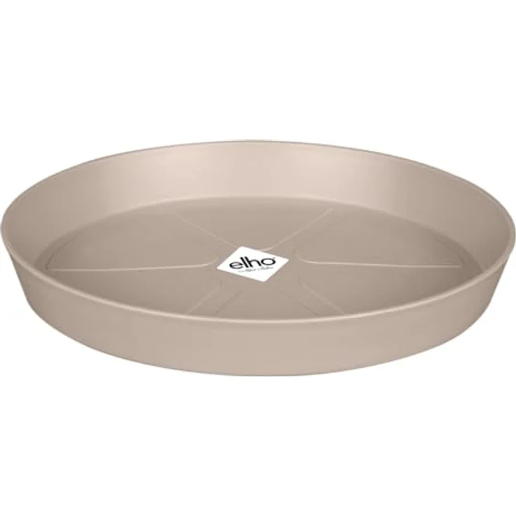 elho Loft Urban Untersetzer Rund 24, Blumentopf Untersetzer für Außen, Ø 24.4 x H 3.4 cm, Beige/Pilzbeige, aus recyceltem Plastik – Bild 1