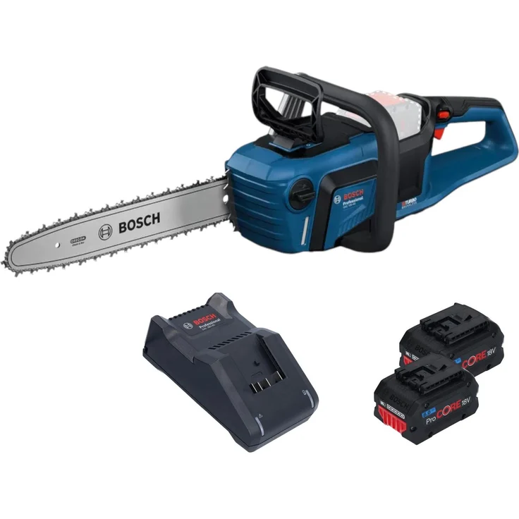 Bosch GKE18V-40 Professional, Akku Kettensäge 18 V, 40 cm, Brushless mit 2x ProCORE Akku 8,0 Ah, OptiCut-Funktion und elektronischer Motorbremse