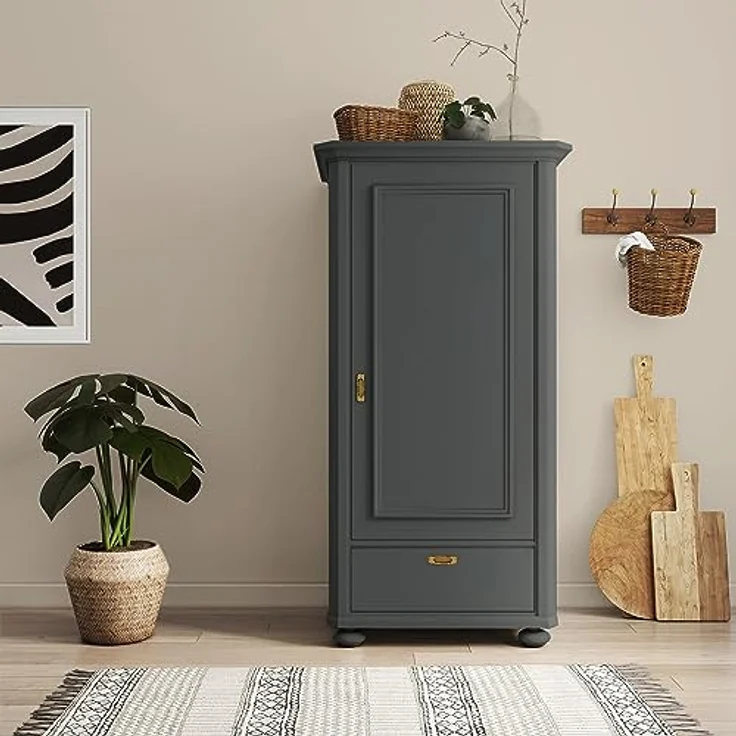 MissPompadour Holzfarbe Schwarz mit Schiefer, 1L seidenmatte Möbelfarbe für Innen & Außen, witterungsbeständig und hohe Deckkraft – Bild 6