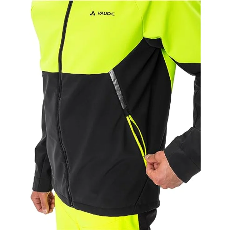VAUDE Fahrradjacke Herren Softshell-Fahrradjacke QIMSA, wind- und wasserdicht, reflektierende Designelemente, grau – Bild 6