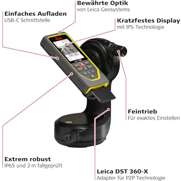 Leica DISTO X6 Set, Laserentfernungsmesser mit DST 360-X, TRI 120 und metaBOX, robust und effizient für digitale Arbeitsprozesse – Bild 2