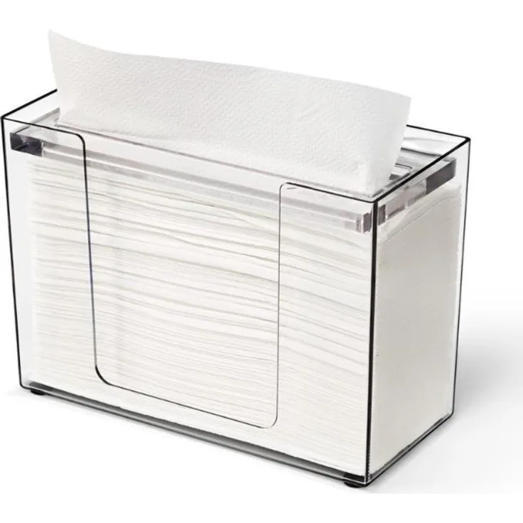 Katrin Papierhandtuchspender, transparenter Falthandtuchspender aus Kunststoff, 225 mm x 105 mm x 165 mm, für Katrin Non Stop Falthandtücher