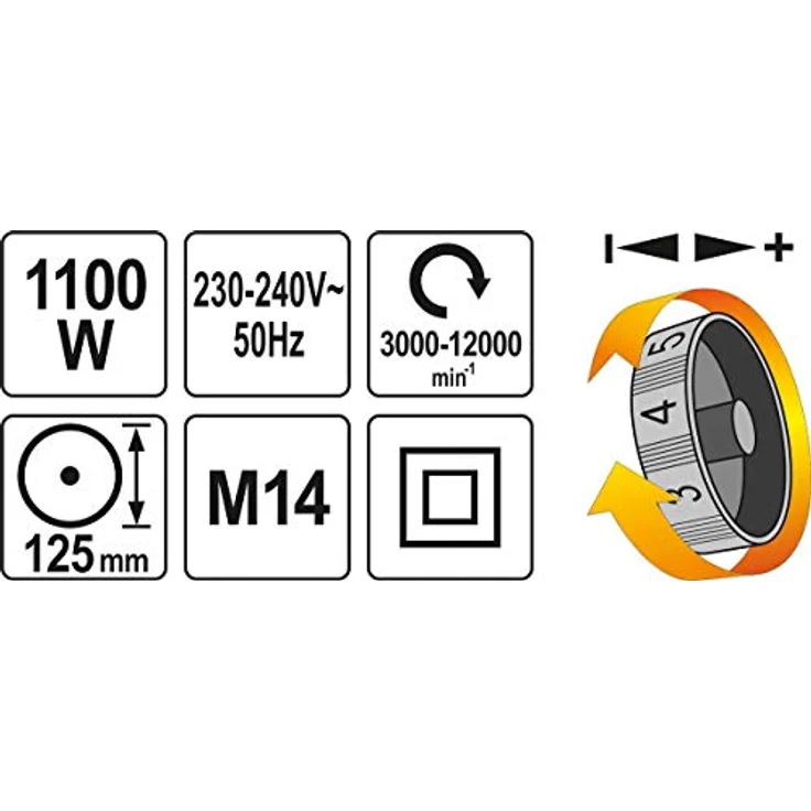 YATO Winkelschleifer 125mm 1100W – Bild 5