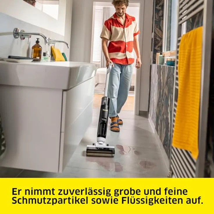 Kärcher FCV 3, kabelloser Saugwischer mit 3 Reinigungsmodi, Akkulaufzeit ca. 30 min, Flächenleistung 130 m², Hygienic!Spin Technologie – Bild 3
