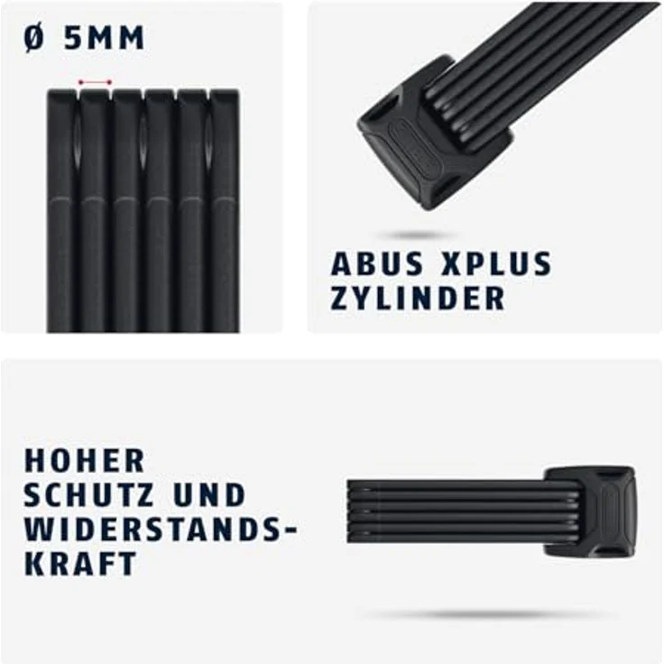 Abus Bordo 6000K-90 SH Faltschloss black – Bild 4