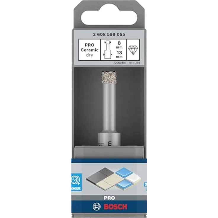 Bosch PRO Diamantbohrer Ceramic dry, 8 mm Durchmesser, 33 mm Arbeitslänge für präzises Bohren in Keramikfliesen – Bild 2