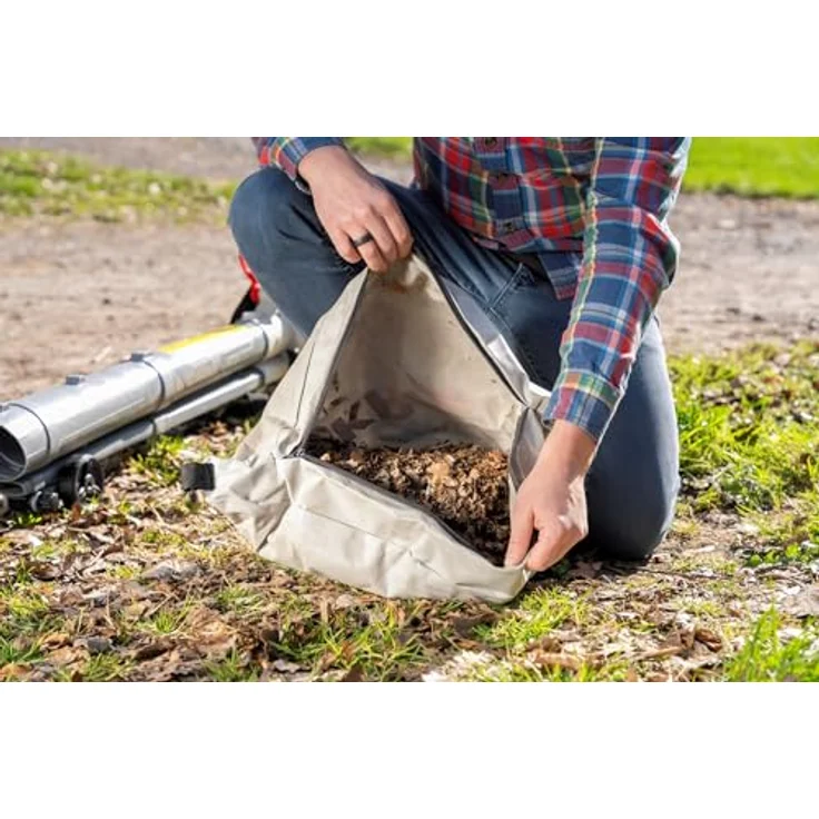 Ikra 3-in-1 Laubsauger + Laubbläser, Akku-Gerät mit 210 km/h Blasgeschwindigkeit, grau-rot, inkl. 45-Liter-Auffangbeutel und Schnellader – Bild 24