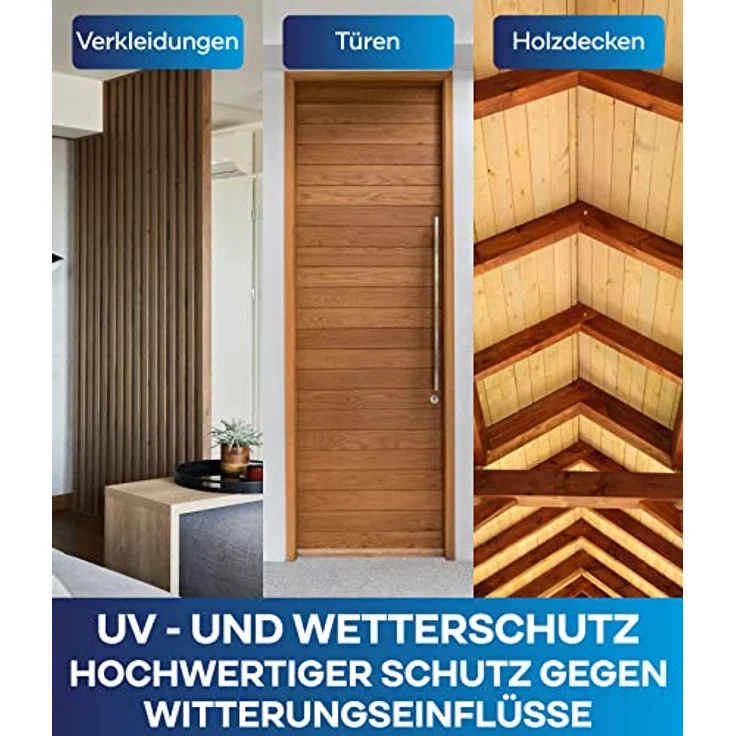 plid® Holzlasur Innen & Aussen Kiefer 0,75L - Holzschutzlasur Außen mit UV beständigem Langzeitschutz- Grundierung Holz Außen - Holzschutzgel - Holz Lasur atmungsaktiv - Made in Germany – Bild 2