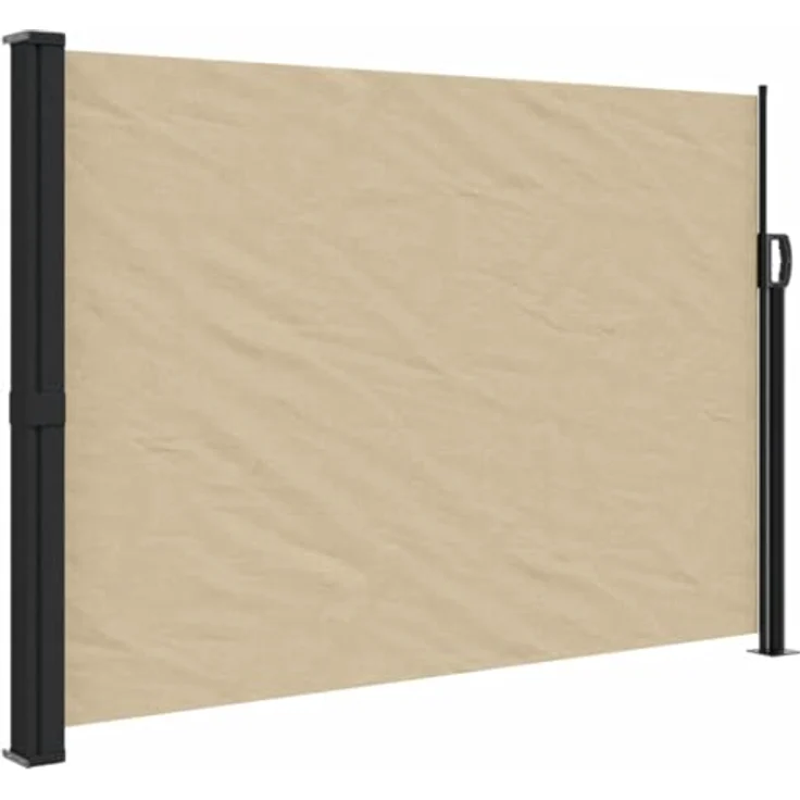 vidaXL Seitenmarkise, Sichtschutz Ausziehbar, Windschutz Sonnenschutz für Garten Balkon Terrasse, Seitenrollo Seitenwandmarkise, Beige 140x600cm – Bild 1