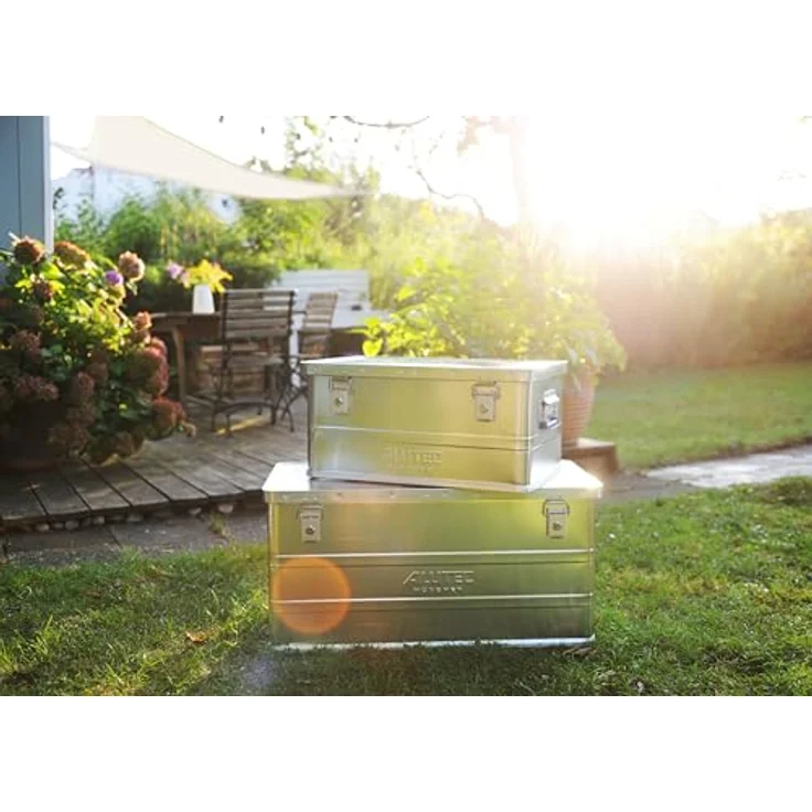 LUTEC Alutec Aluminiumbox Classic XL, Werkzeugbox aus 0,8 mm Aluminium, silber, 142 l Fassungsvermögen, stoßsicher und wasserdicht – Bild 6