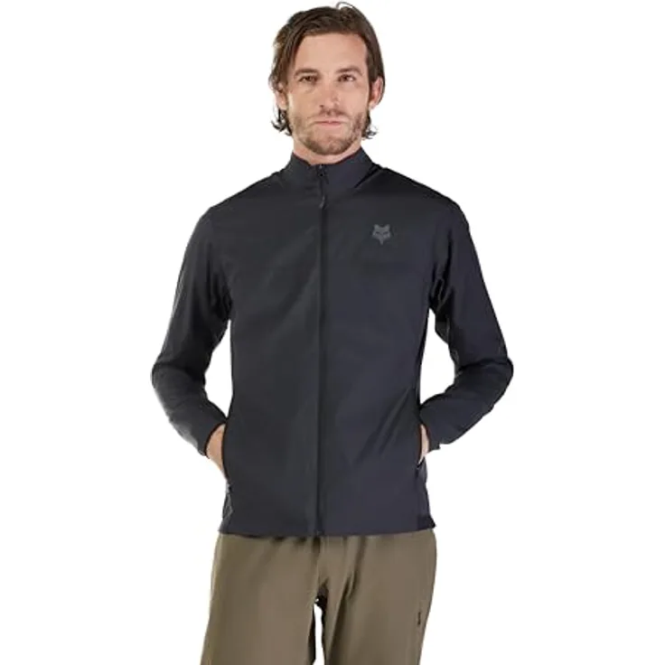 Fox Ranger Wind Jacket, Herren Velojacke, winddichte, packbare Freizeitjacke, Schwarz, XL