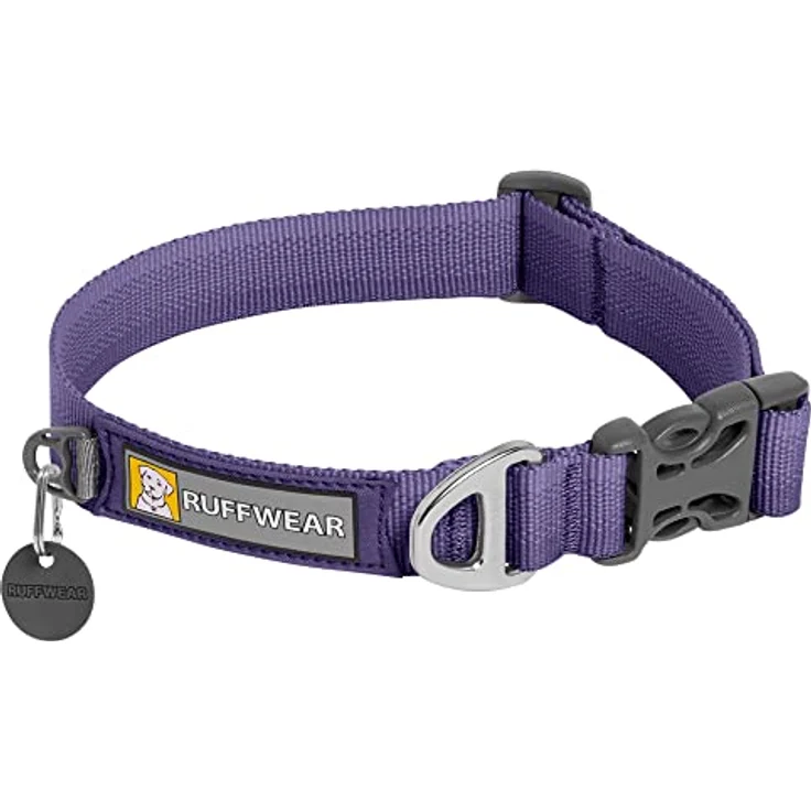 RUFFWEAR Front Range Hundehalsband, Robustes Tubelok-Gewebe, Aluminium-Leinenbefestigung & Schnalle, Helles, Stilvolles & Langlebiges Halsband für den Alltag, Purple Clay (Größe L, 51-66cm) – Bild 1