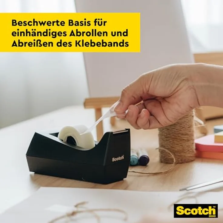Scotch C38 Schreibtisch Klebebandabroller, schwarz – Bild 3