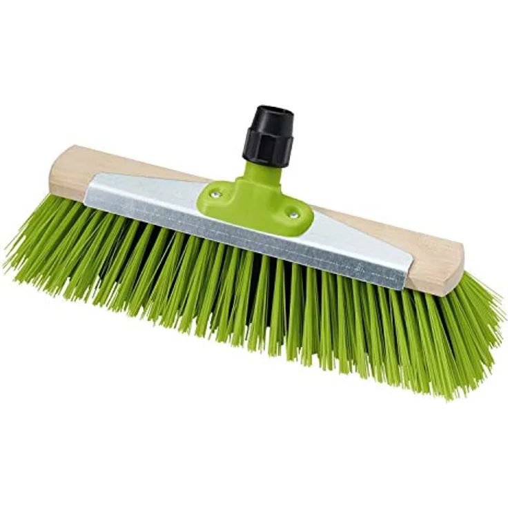 Nölle Prestige Straßenbesen 40 cm, mit PET-Einlage und Kratzblech für Stiel-Durchmesser 22-28 mm, Flachholz