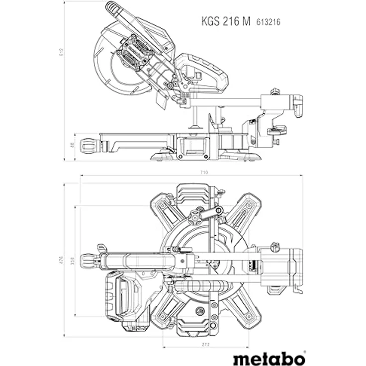 Metabo KGS 216 M Set, Kappsäge mit 2. Hartmetall-Sägeblatt, werkzeug in Aluminiumglanz – Bild 2