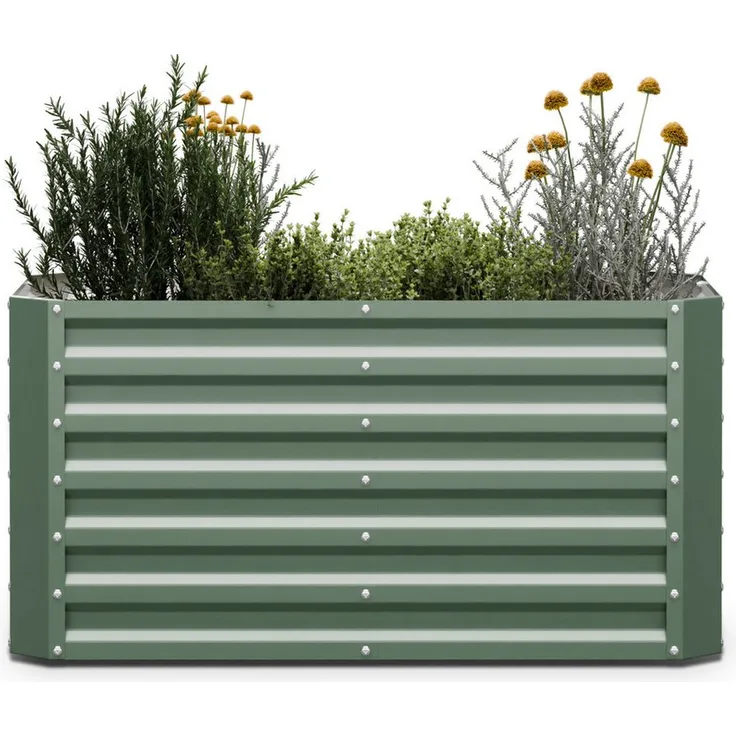 blumfeldt Hochbeet High Grow Straight Hochbeet Metall 120x60x60cm, Pflanzkübel Outdoor Balkon außen groß Metall Garten, rost- und frostsicher, Volumen 575 Liter