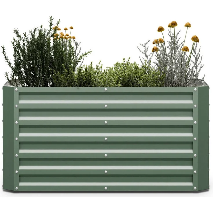blumfeldt Hochbeet High Grow Straight Hochbeet Metall 120x60x60cm, Pflanzkübel Outdoor Balkon außen groß Metall Garten, rost- und frostsicher, Volumen 575 Liter – Bild 1
