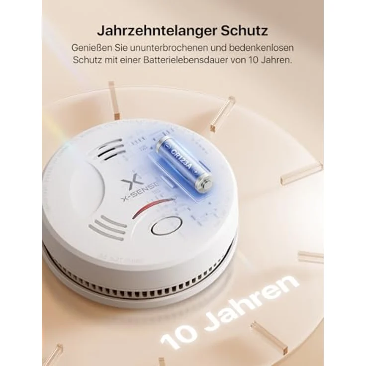 X-Sense SD11 Rauchmelder mit 10 Jahren Batterie, TÜV Rheinland Zertifiziert, Stummschaltung, Selbsttest Funktion, 1er Set – Bild 3