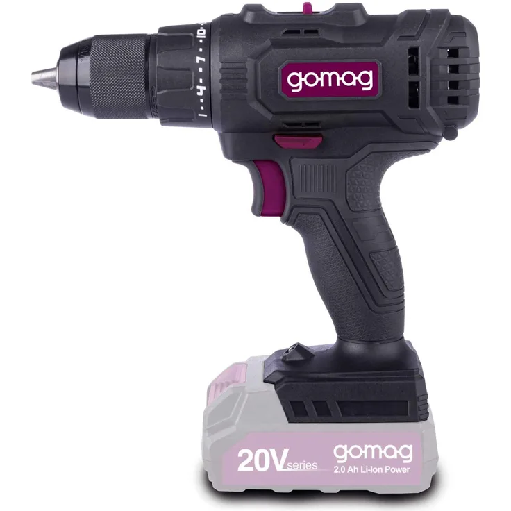 Scheppach Gomag Akku-Bohrschrauber GO-BS45, 20V mit 45 Nm Drehmoment, 2in1-Funktion und 25 + 1 Drehmomentstufen