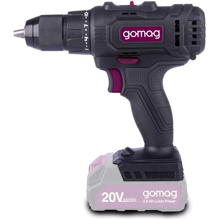 Scheppach Gomag Akku-Bohrschrauber GO-BS45, 20V mit 45 Nm Drehmoment, 2in1-Funktion und 25 + 1 Drehmomentstufen