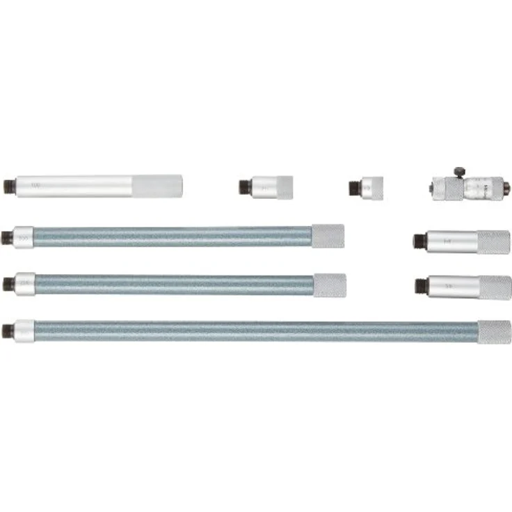 Mitutoyo 137-209 Analoge Innenmessschraube-Satz, 50-1000 mm mit Hartmetall bestückten Messflächen, 13 mm Messspanne, ø12,5 mm Verlängerung – Bild 1