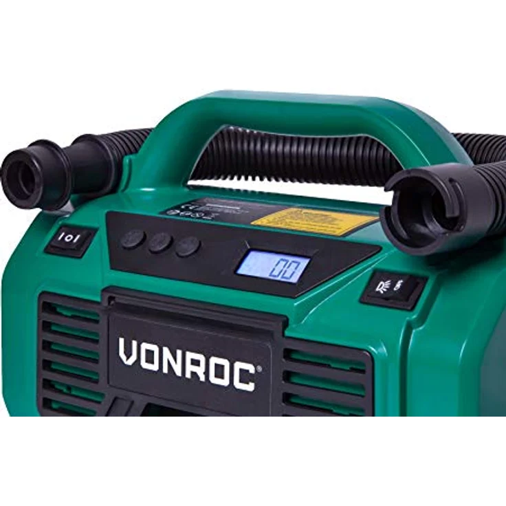 VONROC Akku-Kompressor VPower 20V - 2-in-1 Multifunktions-Kompressor mit 11 bar Max. Arbeitsdruck, inkl. 8-teiligem Zubehör - Blau – Bild 4