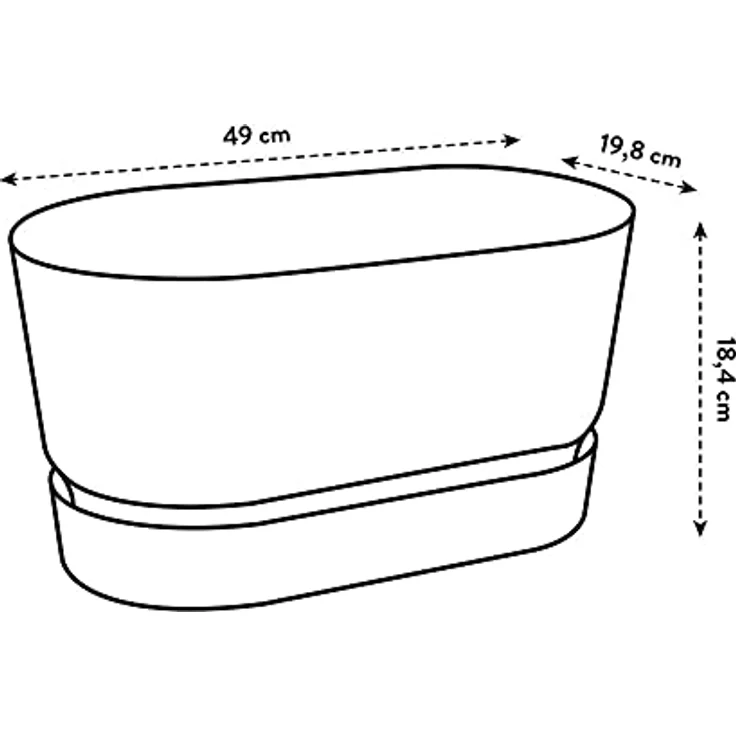 elho Greenville Pflanzgefäß Lang 50 - Übertopf für Außen - 100% recyceltem Plastik - Ø 49.0 x H 18.0 cm - Schwarz/Living Schwarz – Bild 5
