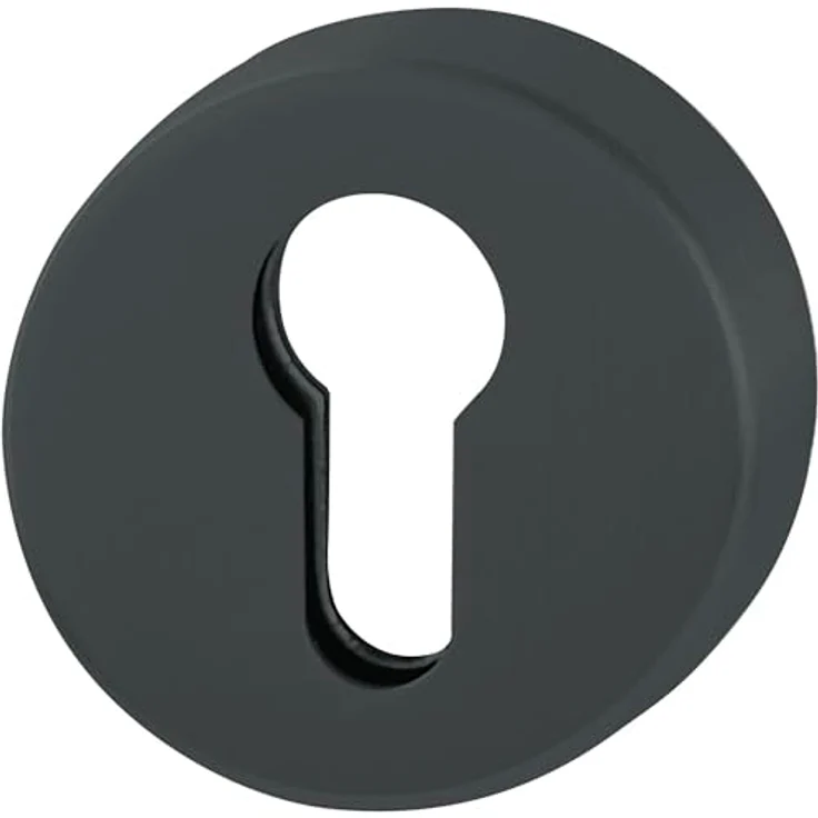 Hoppe Zylinderrosette innen rund PZ, Edelstahl schwarz matt, Ø 52 mm – Bild 1