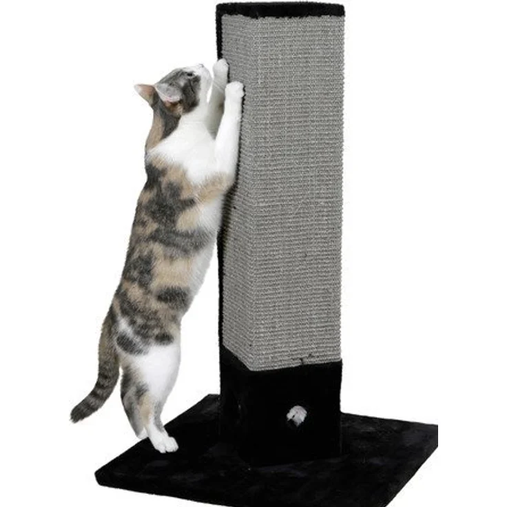 Kerbl 81594 Kratzbaum 4-Corner, 4-eckige Kratzsäule mit Sisal in schwarz-grau, mit Spielmäusen, Höhe 80 cm – Bild 2