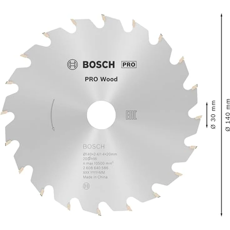 Bosch Professional Kreissägeblatt Optiline Wood (für Holz, 140 x 20 x 2,4 mm, 20 Zähne, Zubehör Kreissäge) – Bild 3