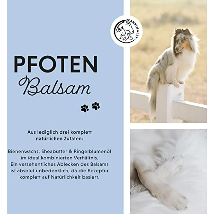 Annimally Hunde Pfotenbalsam 50g - Ideale Pfotenpflege für Hundepfoten mit Bienenwachs, Sheabutter & Ringelblumenöl - Ideal für die Wundheilung und den Pfotenschutz beim Hund – Bild 4