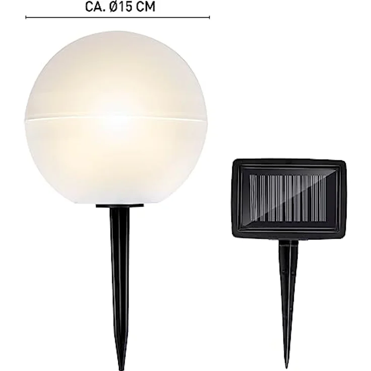 Grundig Glühbirnen für den Außenbereich - mit Stecker - LED - Aufladen mit Solarstrom - Weiß – Bild 2