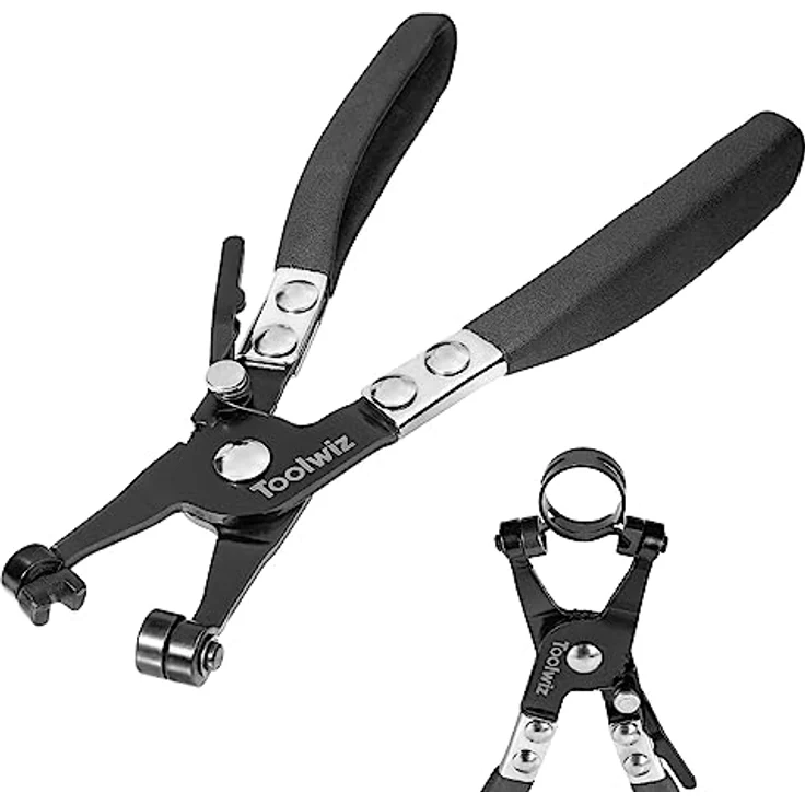 Toolwiz Schlauchklemmenzange, Schlauchschellenzange für Ring- und Flachbandschellen, 1-3/4 Zoll Öffnung, rutschfester Griff und schwenkbare Spitze – Bild 1