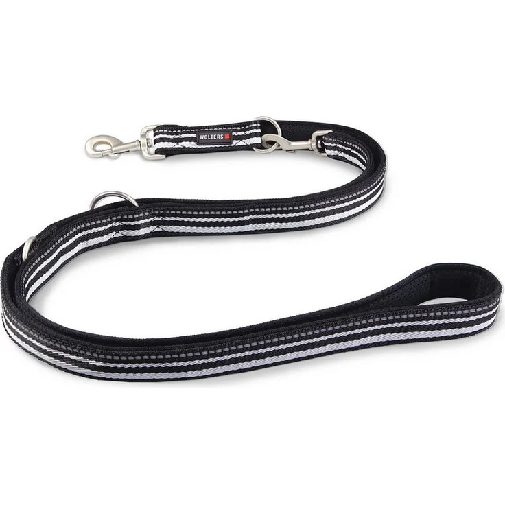Wolters Führleine Active Pro, 2m lange dreifach verstellbare Hundeleine mit gepolsterter Handhabung, reflektierenden Nähten und stabilen Karabinerhaken – Bild 1