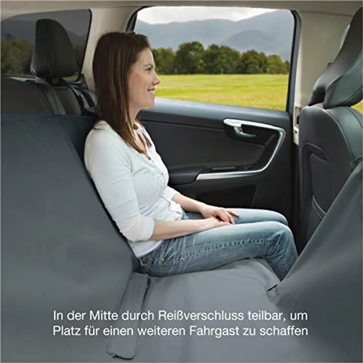 Kurgo Wander Hunde-Hängematte für Autorückbank, wasserdichter Rücksitzschutz, 140 x 143 cm, grau, waschmaschinengeeignet – Bild 4