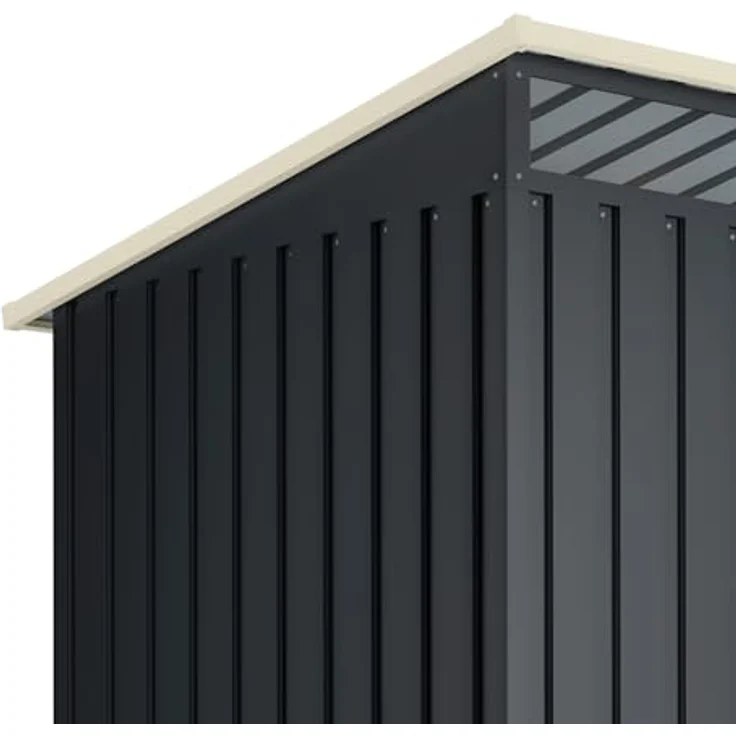 Okoru Global S.L.U. Wasabi Metall Gerätehaus 5,6 m² Anthrazitgrau/Sandbeige, Doppelschiebetür, Flachdach, wartungsfrei, korrosionsbeständig – Bild 5
