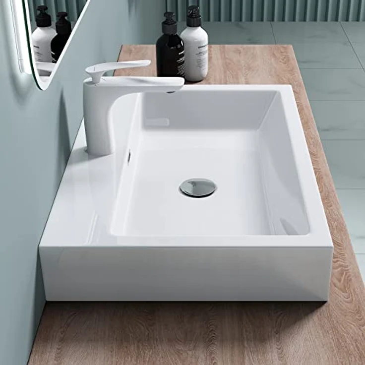 doporro BTH 60x42x10cm Design Waschbecken Colossum06 aus Gussmarmor Waschtisch Aufsatzwaschbecken Hängewaschbecken – Bild 4