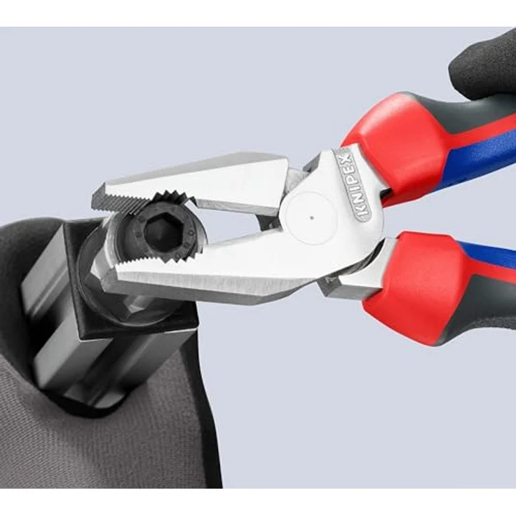 KNIPEX 02 05 225 Kraft-Kombizange mit Mehrkomponenten-Hüllen verchromt 225 mm – Bild 2